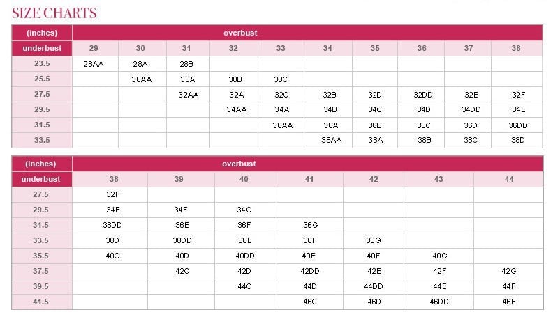 Panties Lingerie Size Chart Conversion