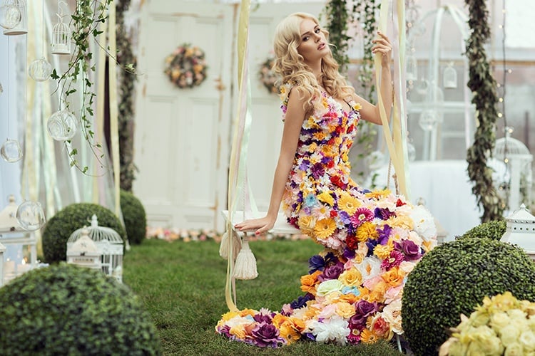 dress with real flowers