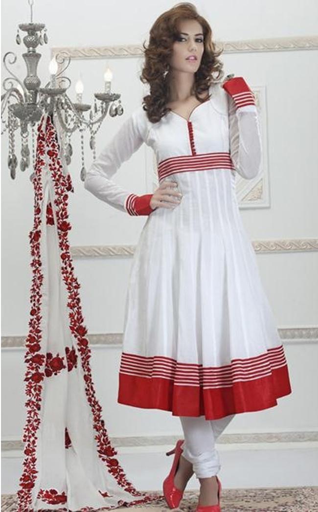 white frock suit simple