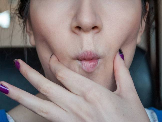 press and hold for natural dimple