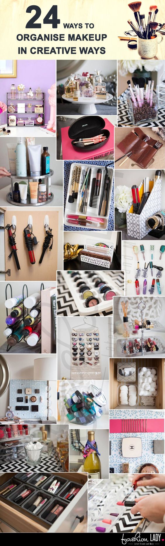 24 Ways to Organise Makeup in Creative Ways