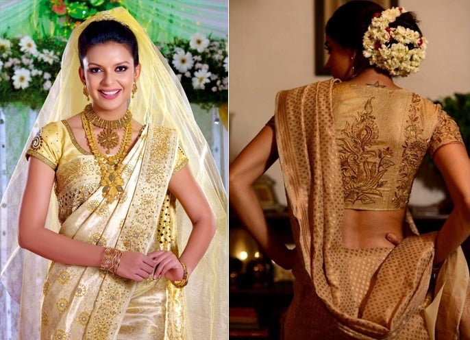 christian wedding saree designs