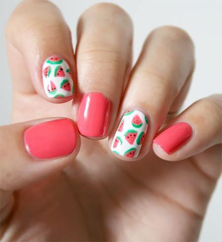 Watermelon Accented Nail Designs