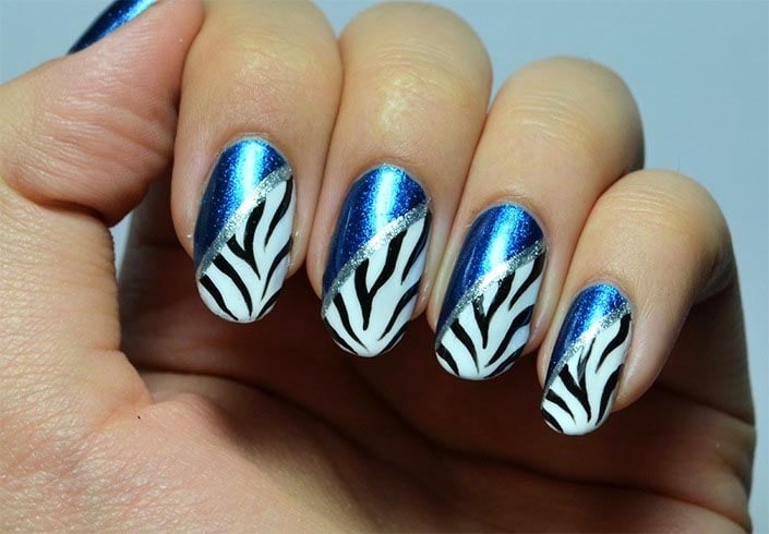 zebra nail art design beginners
