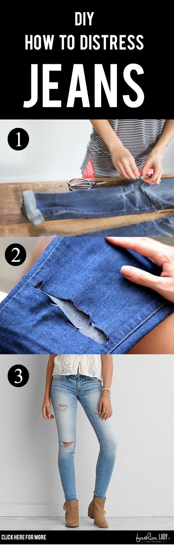 easy way to distress jeans