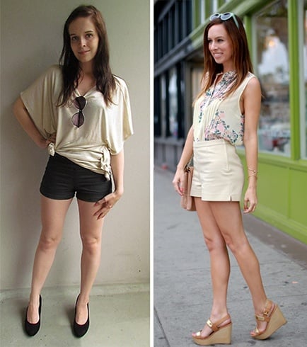 heels and shorts outfit