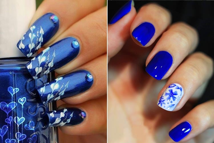 3. Quinceanera Nail Designs with Blue and Gold Accents - wide 7