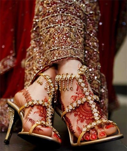 golden heels for wedding indian