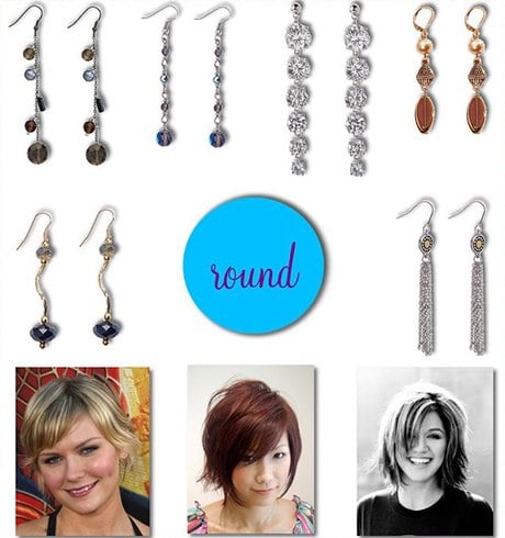 types of earrings for round face