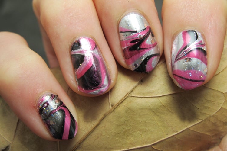 Chrome Nail Art with Stamping - wide 1