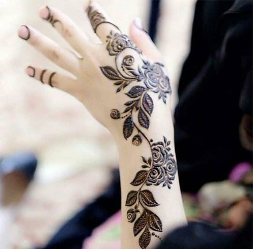 designs mehndi simple leaves flower beginners step stood loud strong colour always
