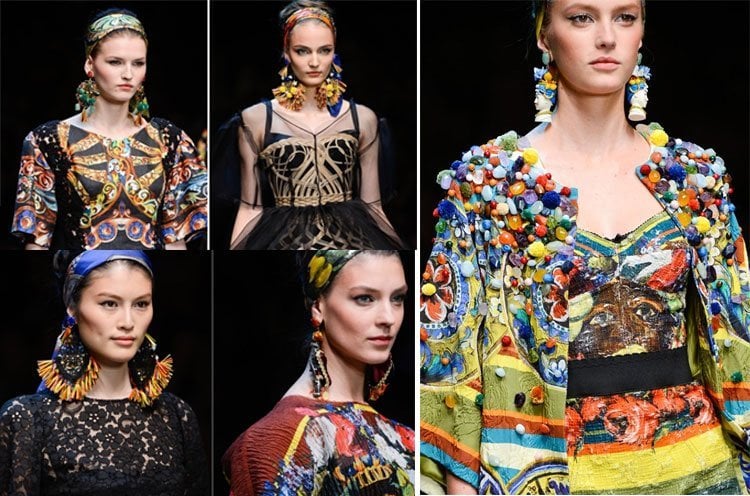 Milan Fashion Week Dolce Gabbana funky earrings