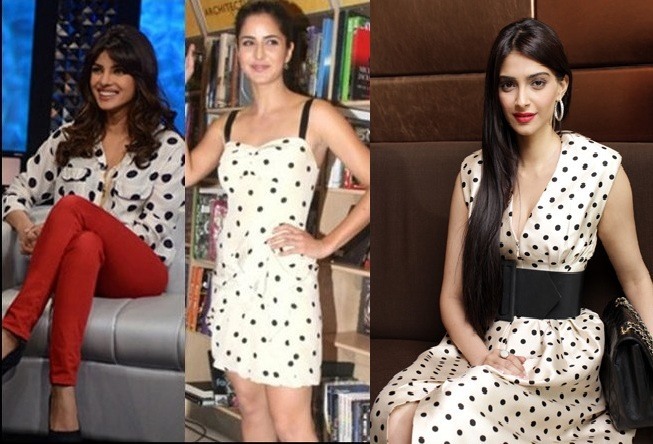 bollywood actresses in polka dot dress