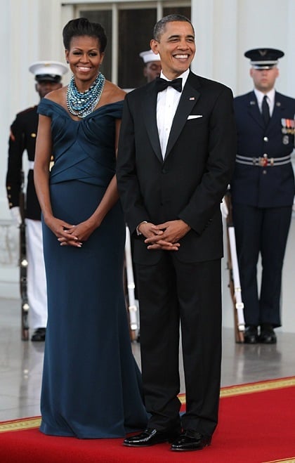 Michelle Obama State Dinner Marchesa