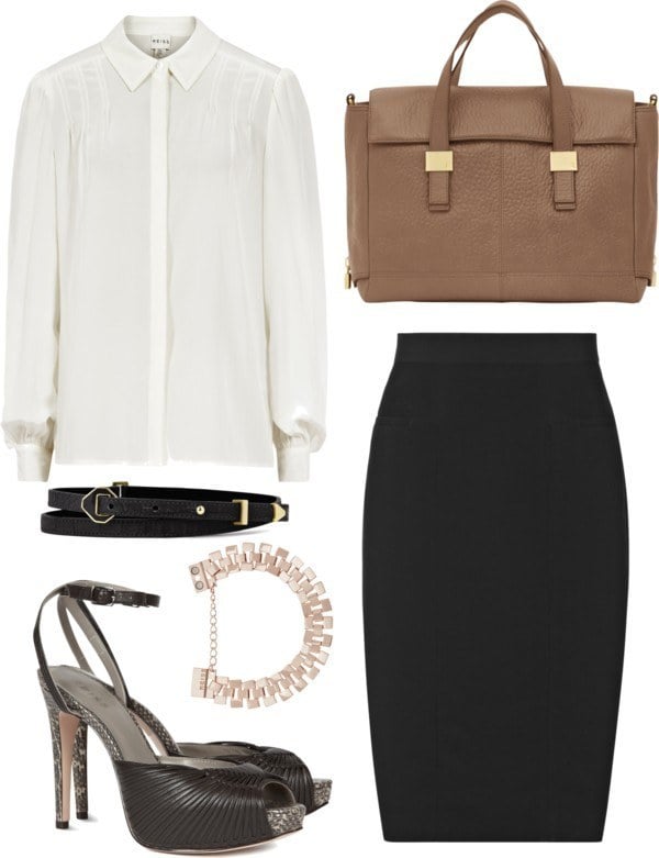 White shirt black skirt for Corporate Wardrobe Essentials