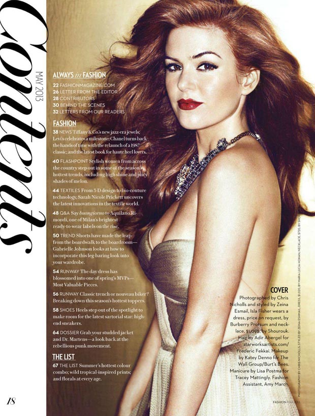 canadas fashion magazine isla fisher