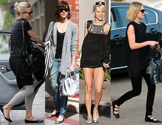 celebrities wearing ballet flat shoes