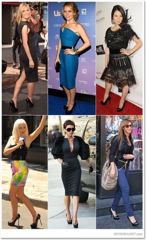 celebrities wearing ysl trib two platform pumps