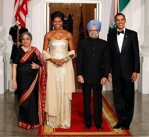 michelle obama evening gown by American designer Naeem Khan