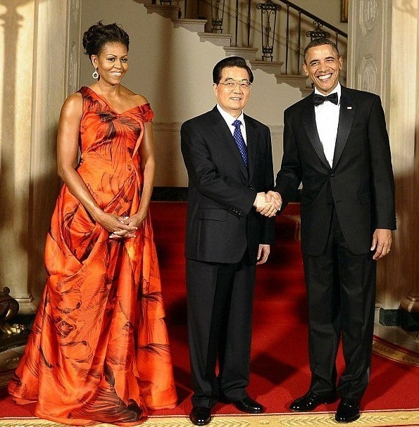 Michelle Obama In Sarah Burton Gown