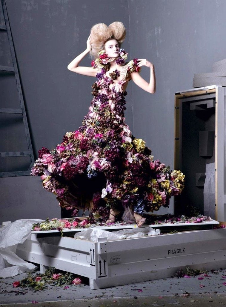 Alexander Mcqueen flower dress