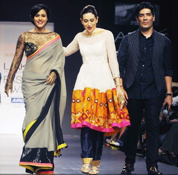 Kajol and Karisma Kapur walk the ramp with fashion designer Manish Malhotra