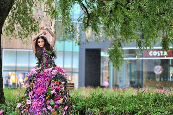 dress made of real flowers interflora