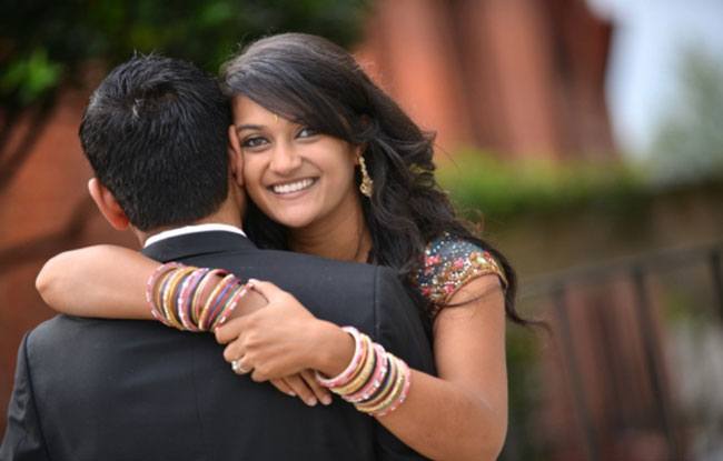 indian wedding portrait couple