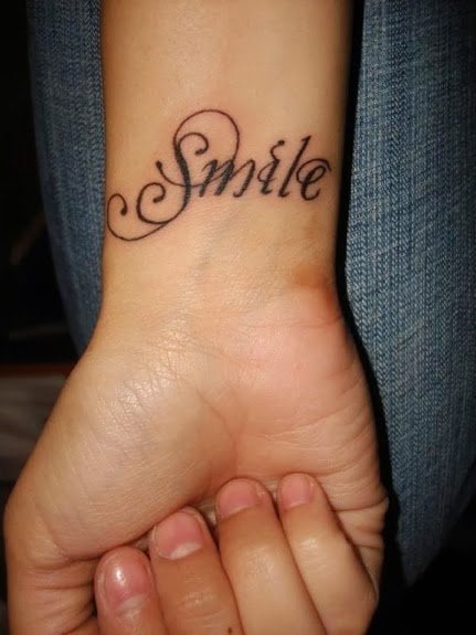 Cute Smile Word Tattoos