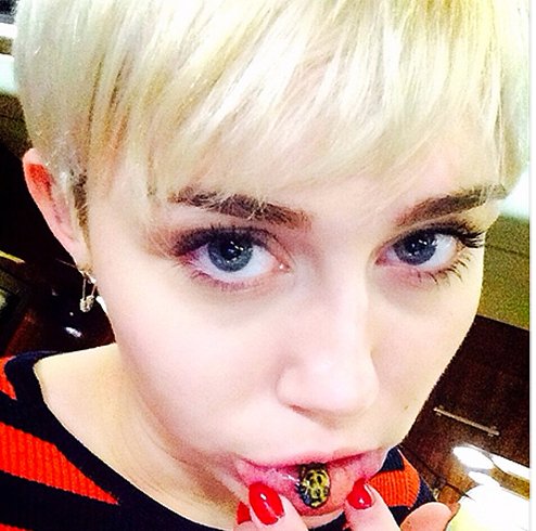 Miley Cyrus Tongue Tattoo