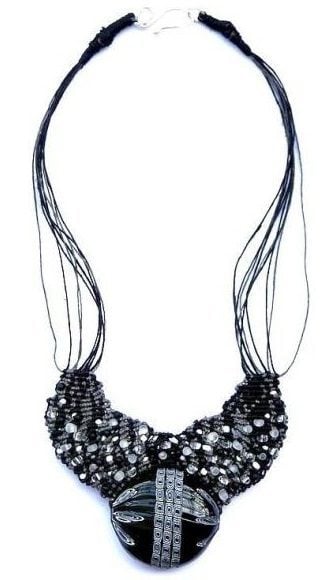 Black Stars Murano Necklace by Boticca