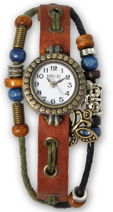 Hippie Chic Leather Watch Bracelet by Breo