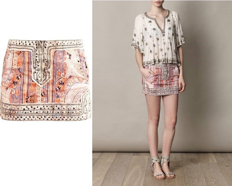 Jinny Paisley Studded Mini Skirt by Isabel Marant