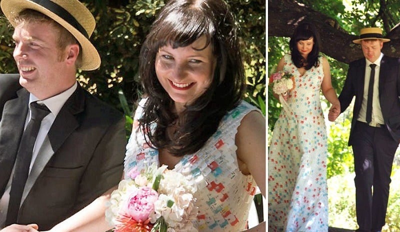 Bread Tag Wedding Dress Dress from recycled materials