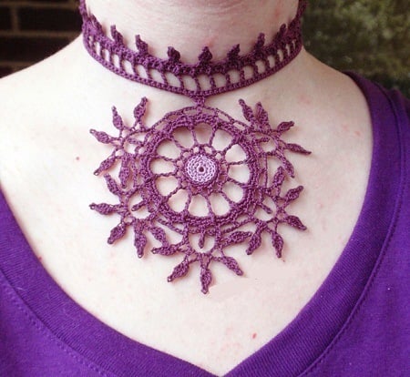 purple mehndi necklace