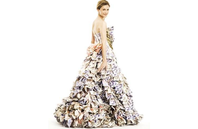 Money dress Recycled Materials dress