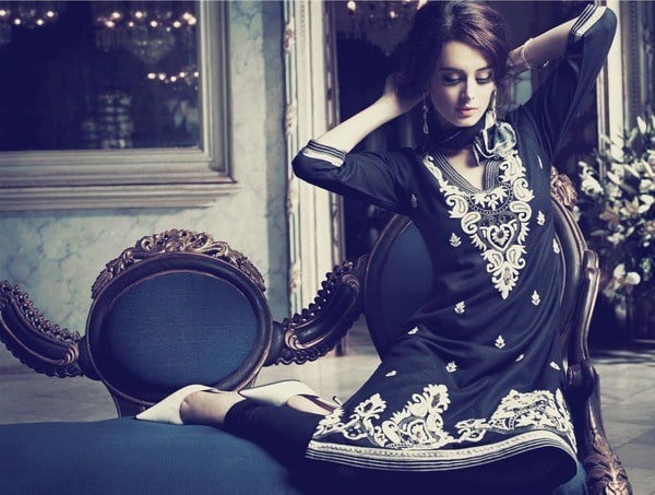 Biba Black and White Salwar Suit