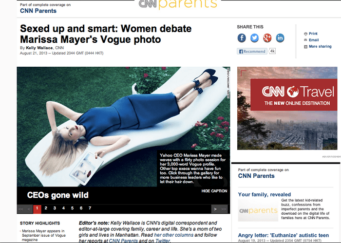 Marisaa Mayer Vogue photoshoot criticism