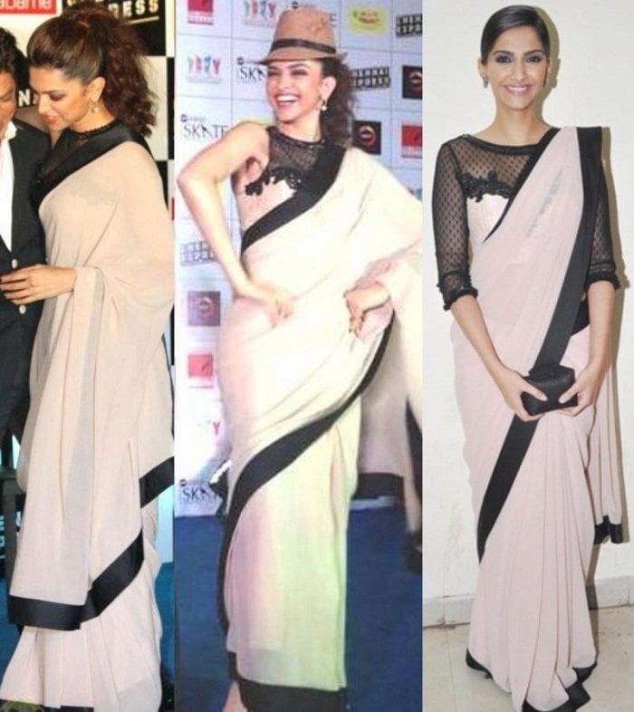 Sonam Deepika wearing same saree