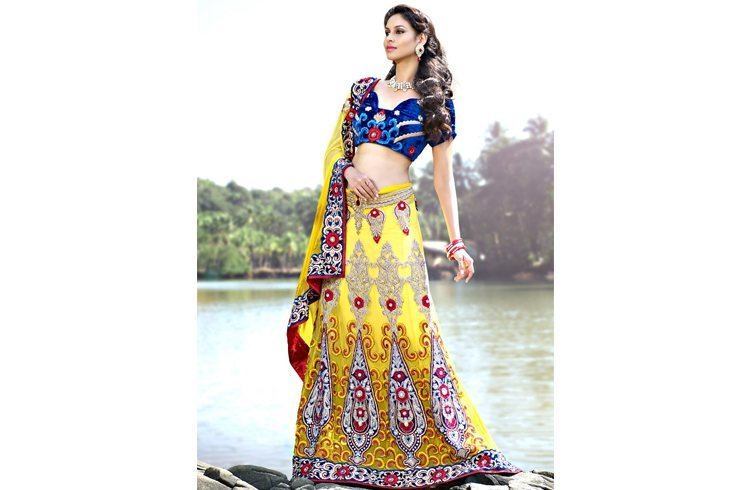 Fabric work lehenga