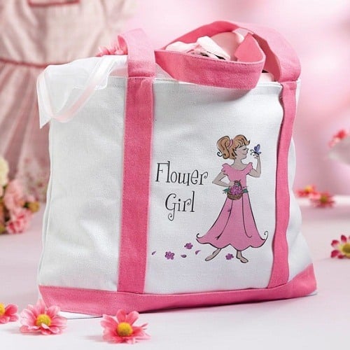 flower girl tote bag girls
