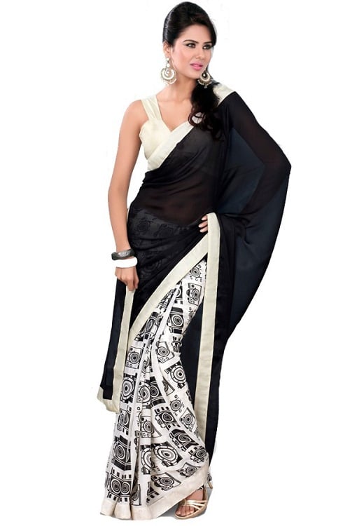 Designer printed saree with blouse