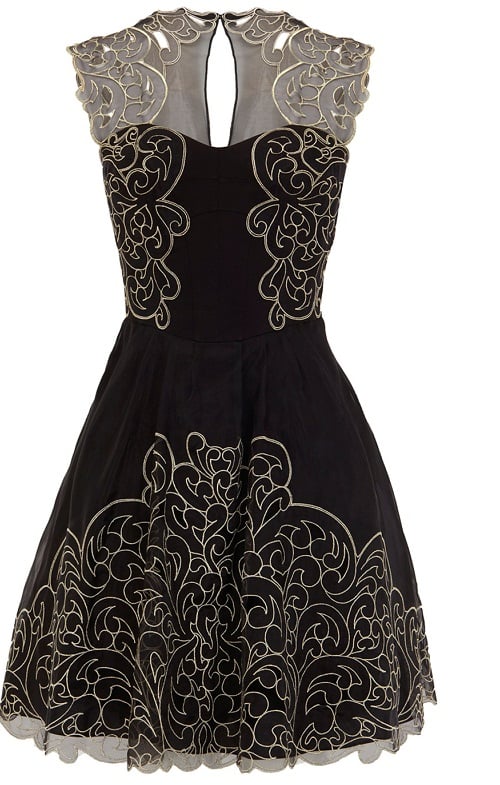 Karen Millen Black Baroque Cutwork Lace Tutu Dress