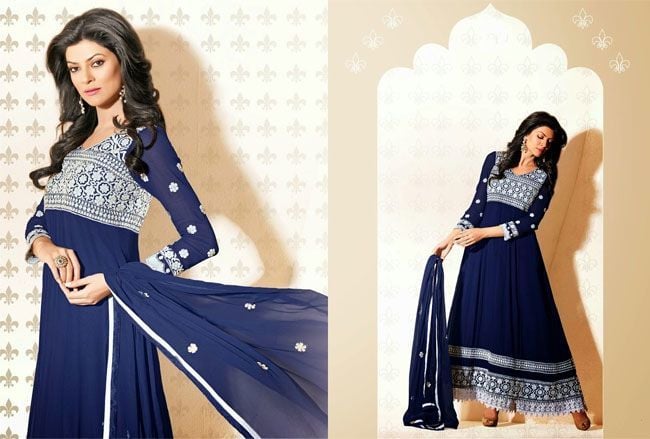 Navy Blue Anarkali Suit