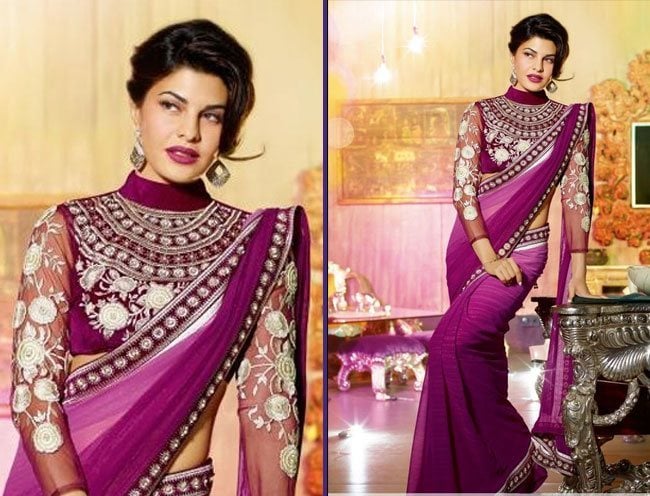 adorable purple resham work faux