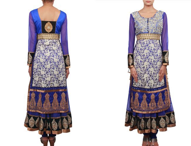 blue anarkali suit