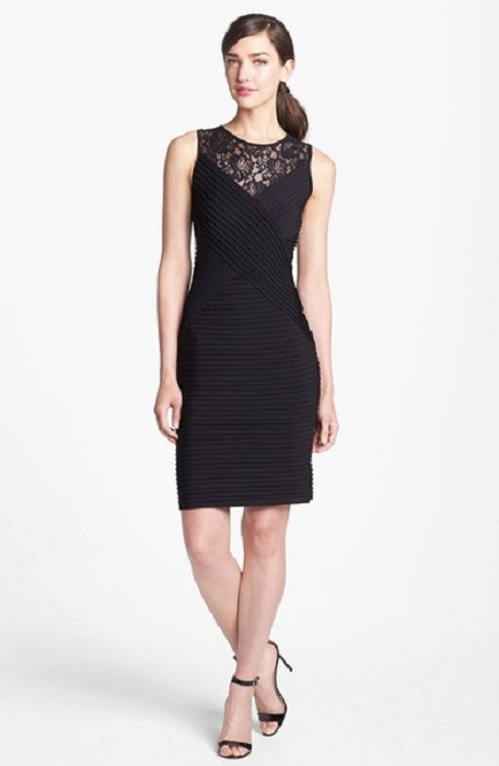 calvin klein black lace sheath dress