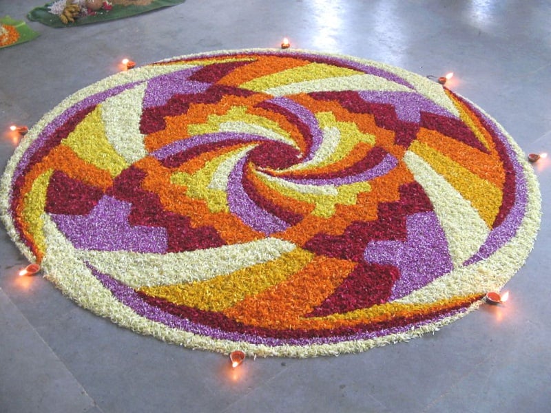 diwali rangoli designs flowers