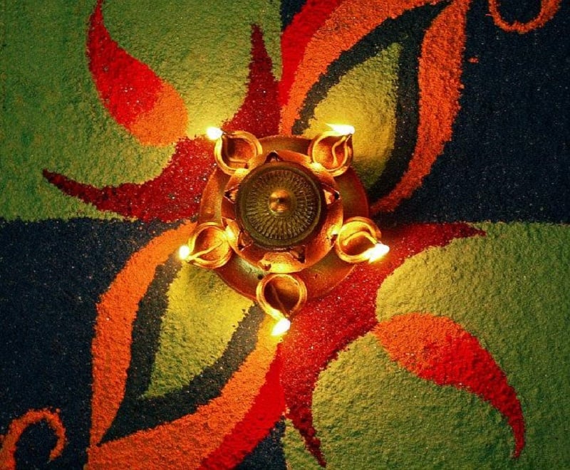 diwali rangoli designs with colours