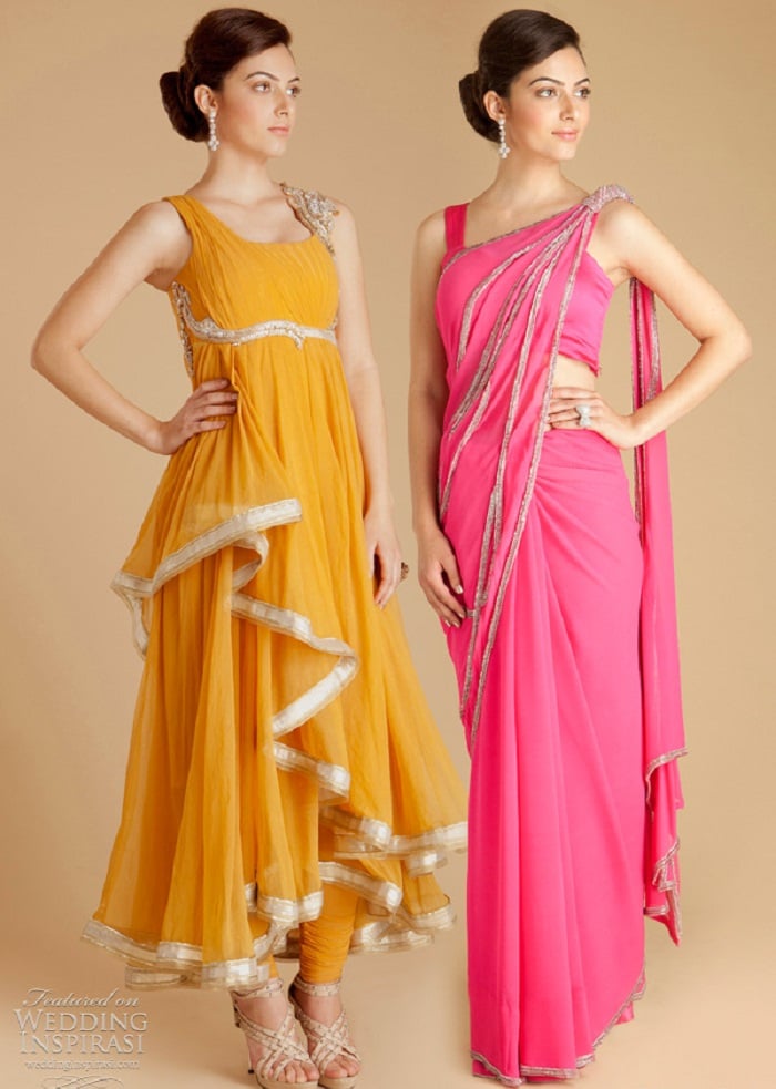 fusion wear suits for durga puja